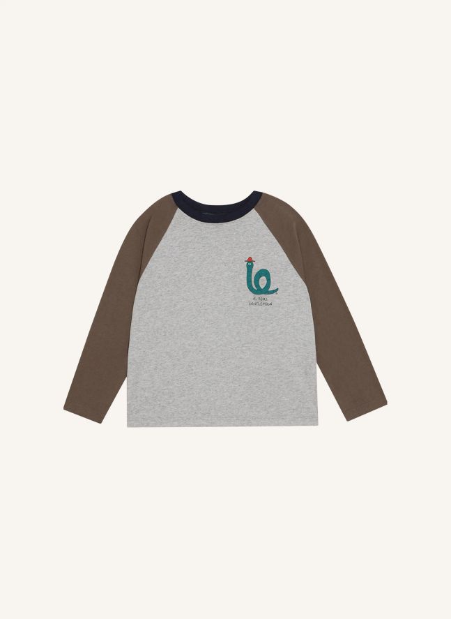 T-shirt Colorblock Serpent | Gris chiné