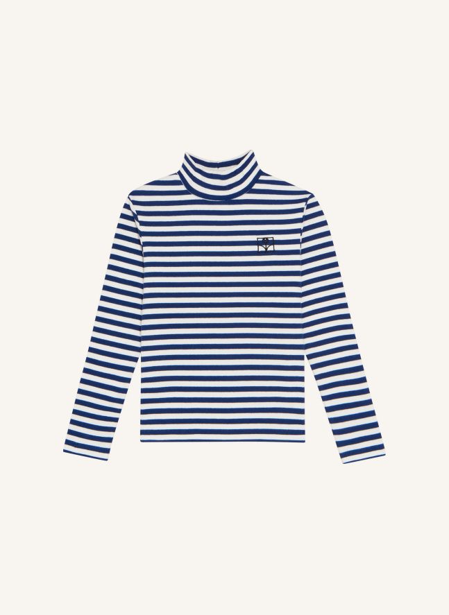 Col Roulé Rayé | Bleu