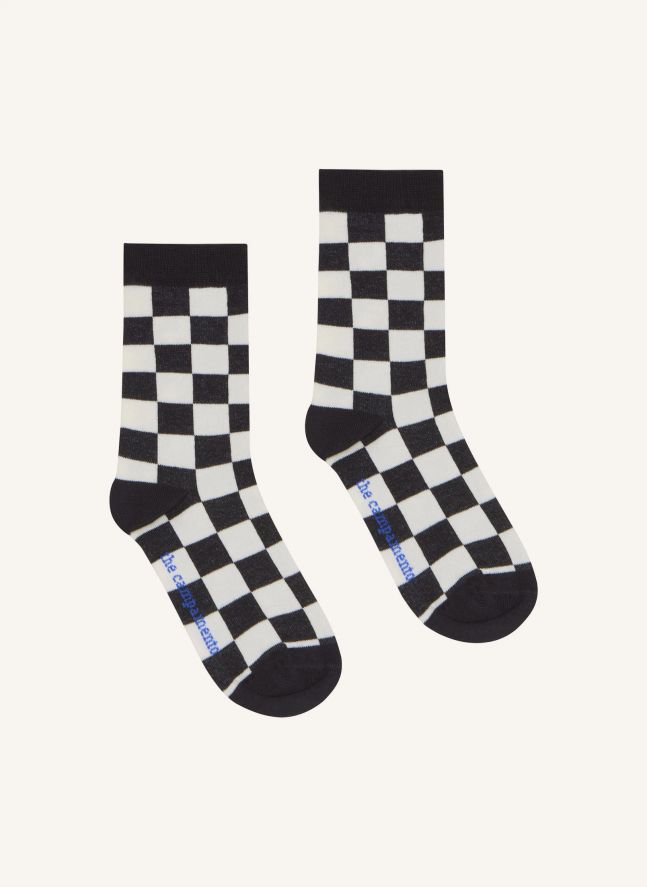 Chaussettes Damier | Ecru