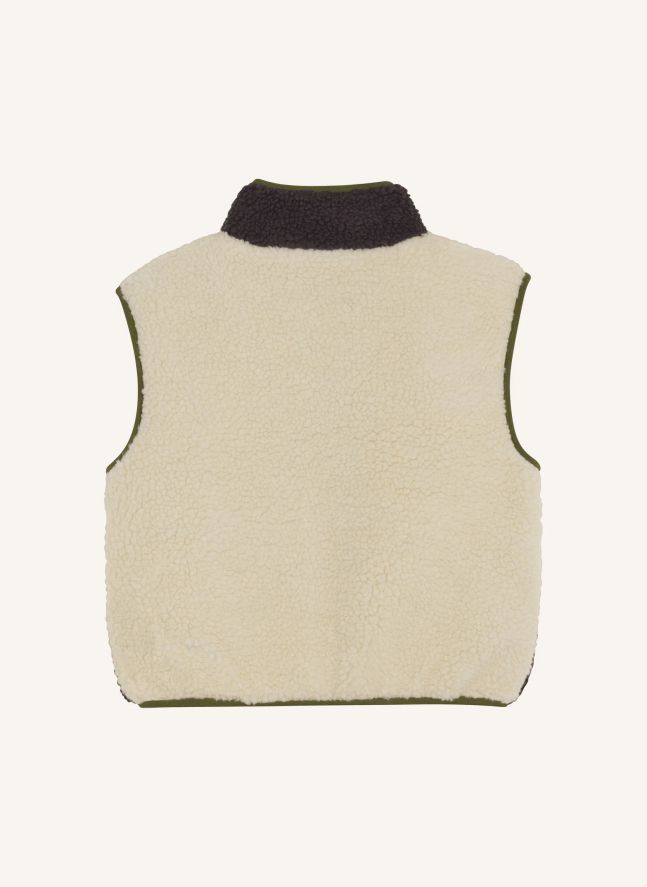 Veste Sans Manches Façon Sherpa | Ecru