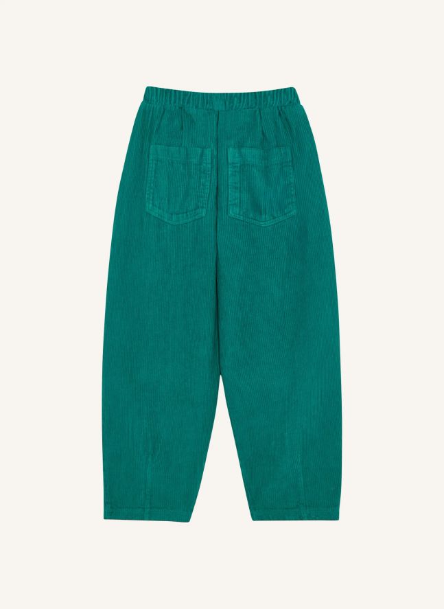 Pantalon Logo Velours Côtelé | Turquoise