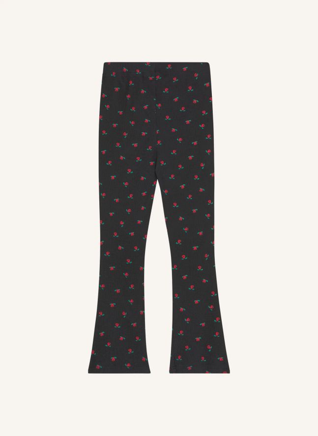 Legging Flare Fleuri | Gris anthracite