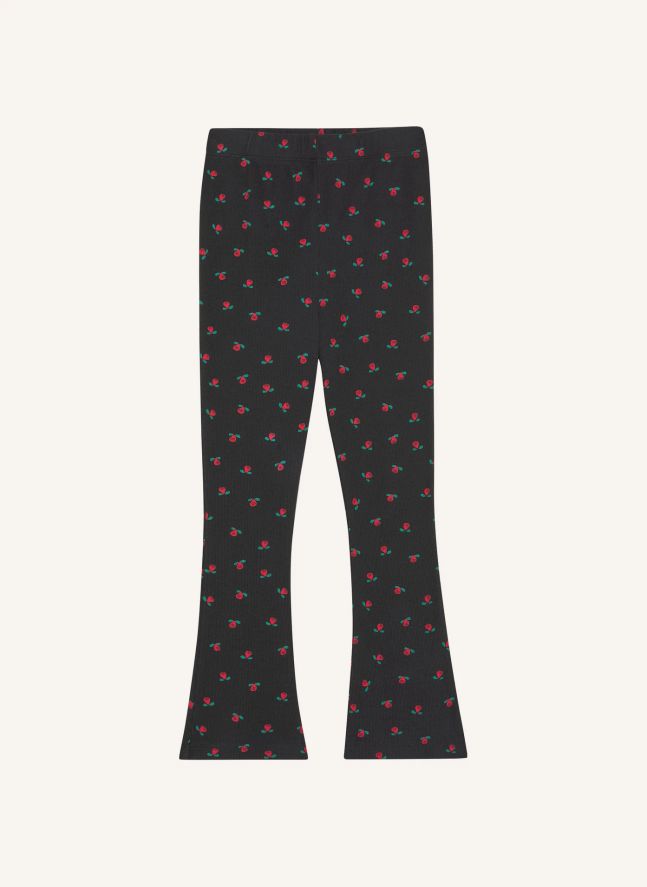 Legging Flare Fleuri | Gris anthracite