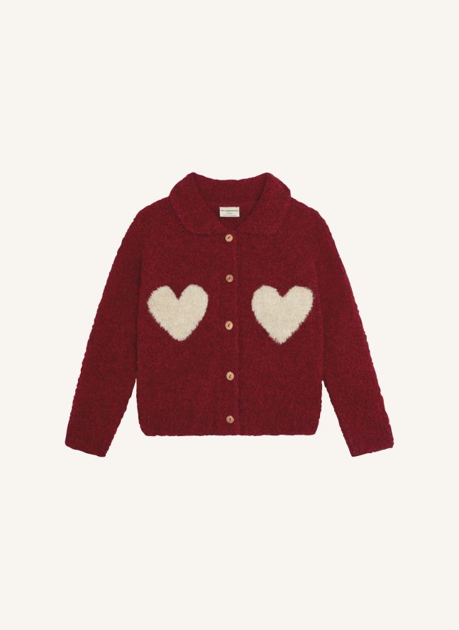 Cardigan Cœurs | Bordeaux