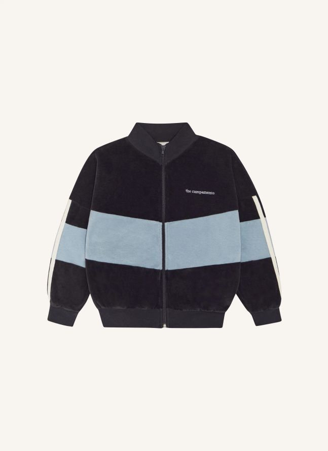 Sweat Colorblock Velours | Gris anthracite