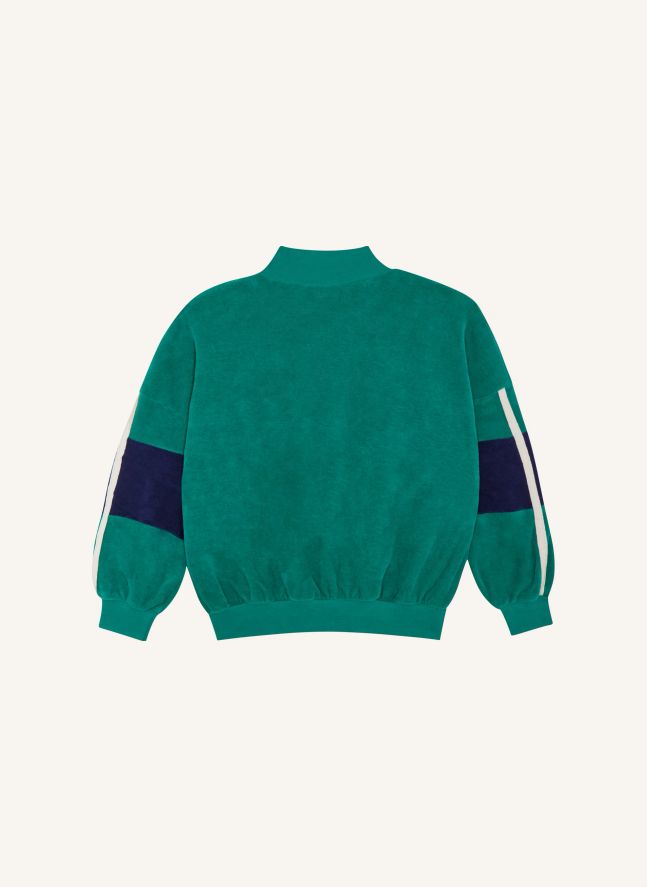 Sweat Colorblock Velours | Turquoise