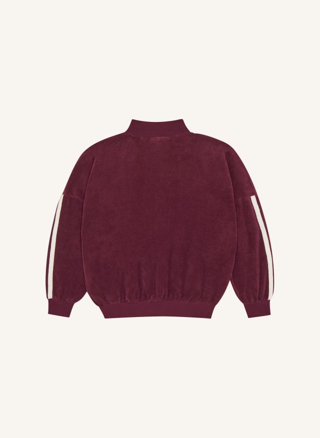 Sweat Logo Colorblock Velours | Bordeaux