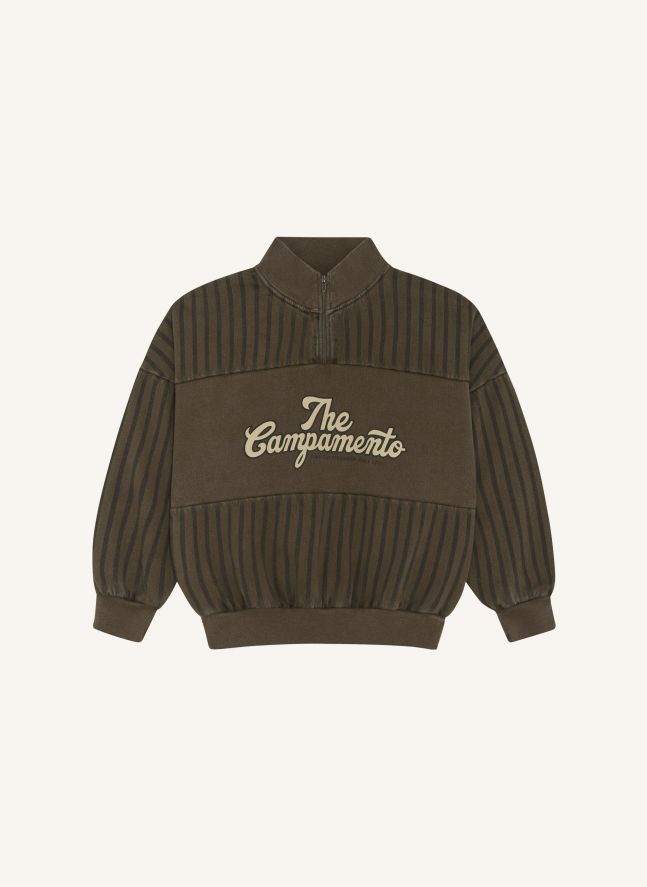 Sweat Zippé The Campamento Rayé | Kaki
