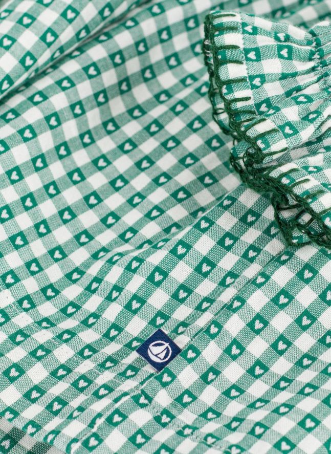 Robe Ample Vichy Popeline Coton Bio | Vert