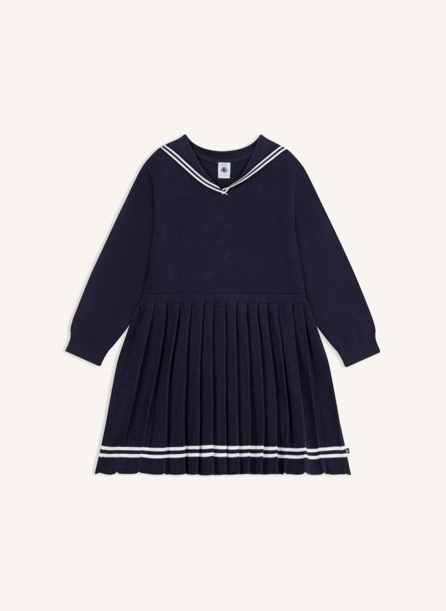 Robe Col Marin Coton Bio | Bleu marine