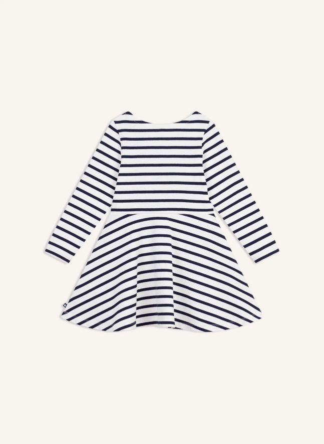 Robe Evasée Rayée | Blanc