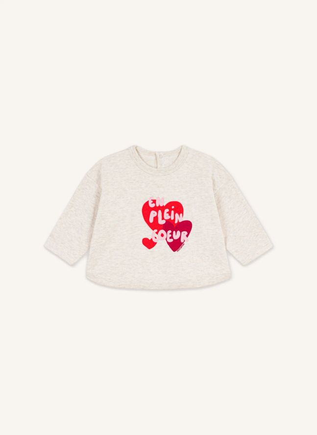 T-shirt En Plein Cœur Bébé | Beige chiné