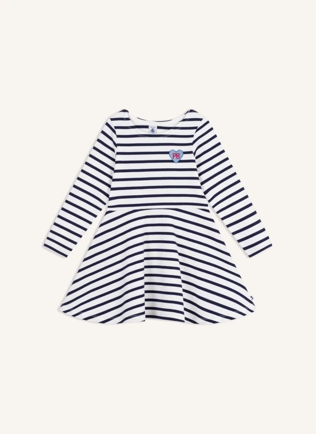 Robe Evasée Rayée | Blanc