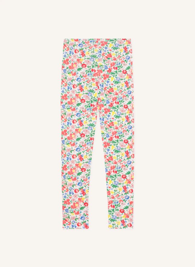 Legging Fleuri Coton Bio | Blanc