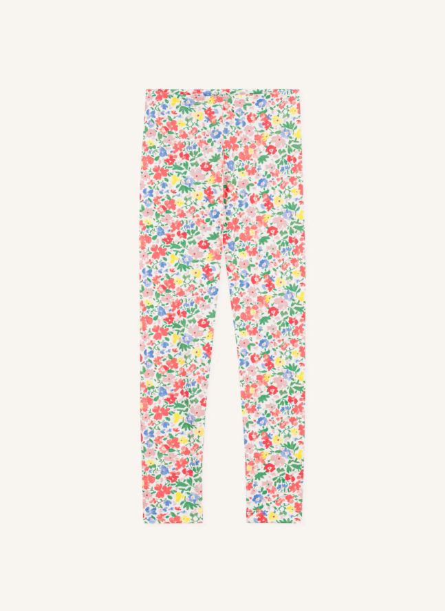 Legging Fleuri Coton Bio | Blanc