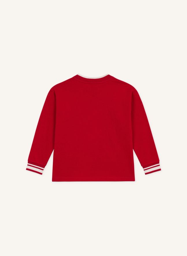 T-shirt Façon Sweat Coton Bio | Rouge