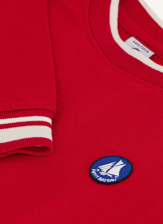 T-shirt Façon Sweat Coton Bio | Rouge