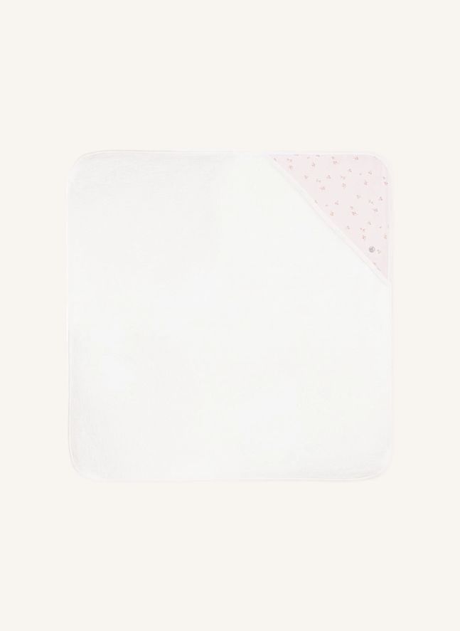 Carré de Bain Fleuri Coton Bio | Ecru