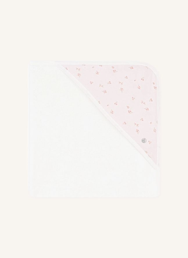 Carré de Bain Fleuri Coton Bio | Ecru