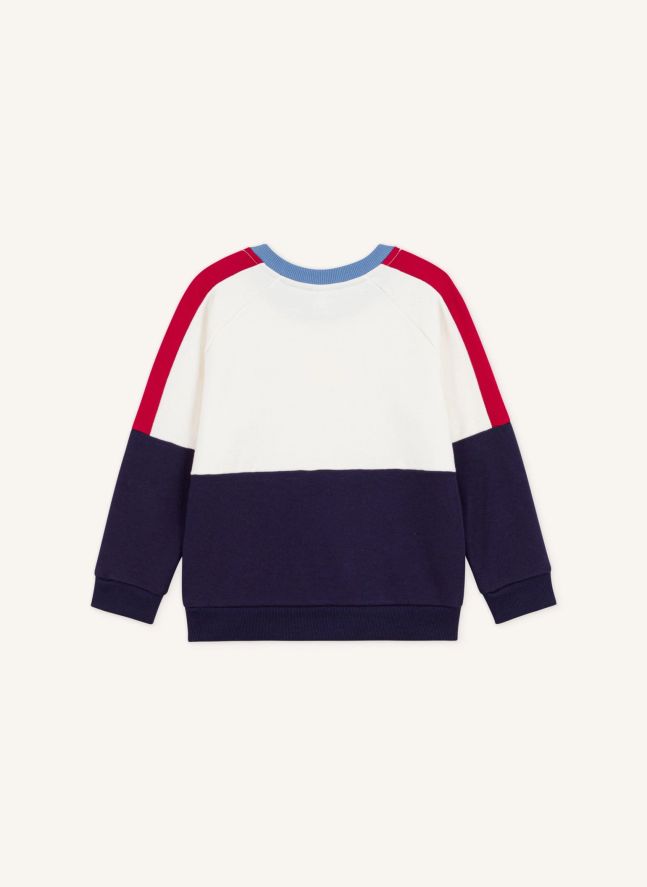 Sweat Colorblock Coton Bio | Bleu