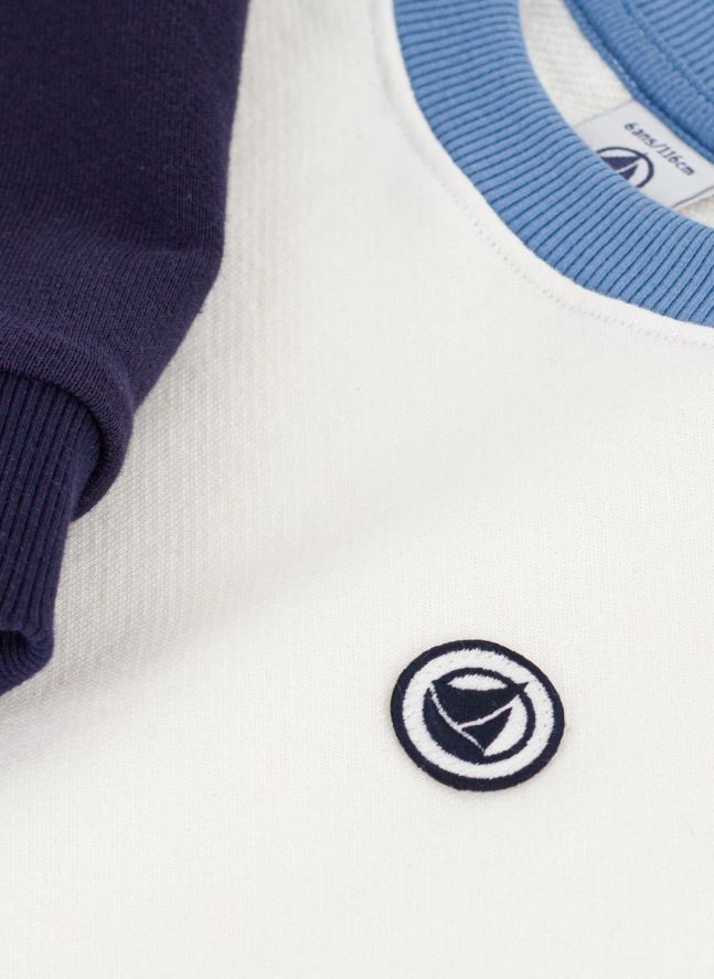Sweat Colorblock Coton Bio | Bleu
