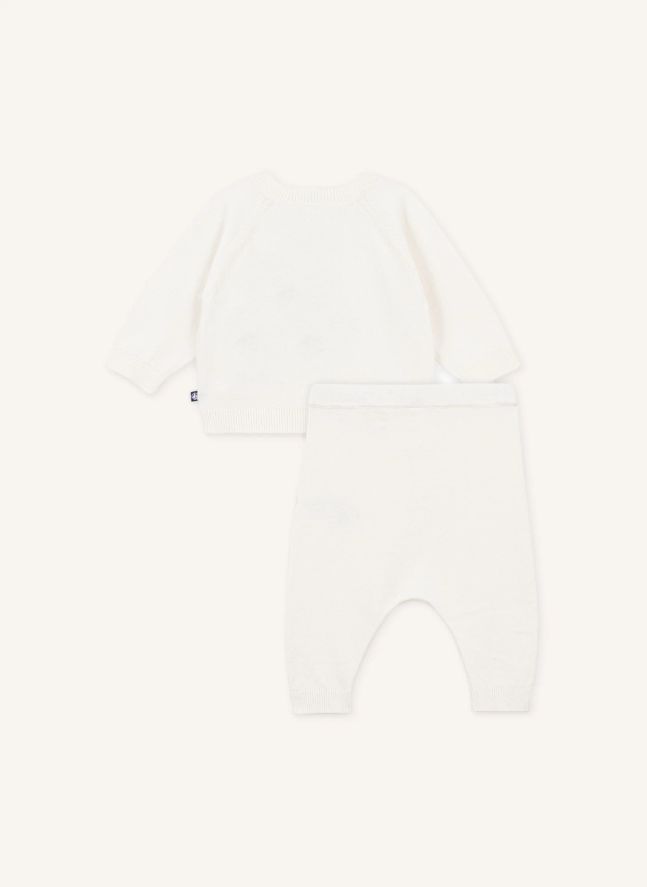 Ensemble Pull et Pantalon Maille Coton Bio | Ecru