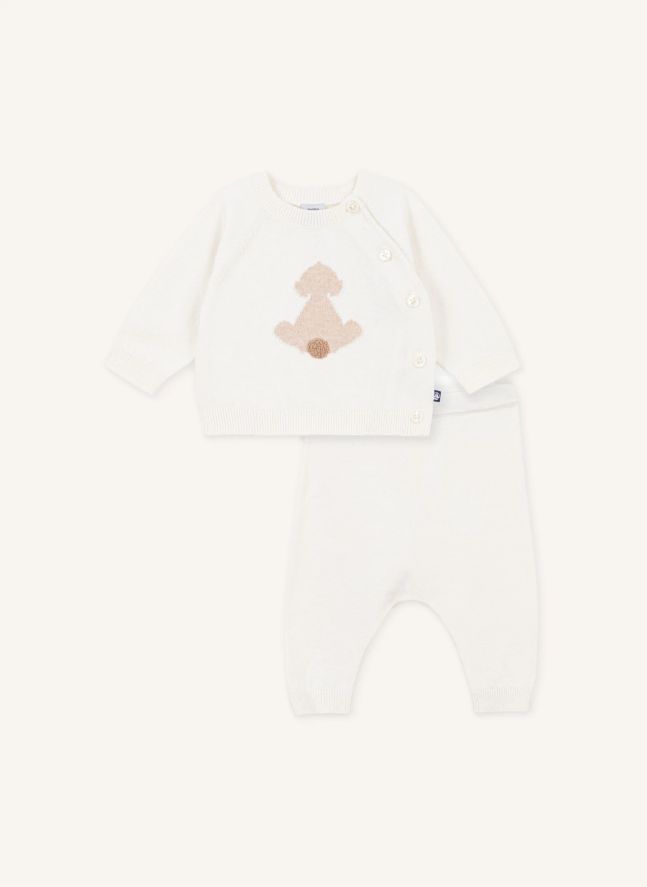 Ensemble Pull et Pantalon Maille Coton Bio | Ecru