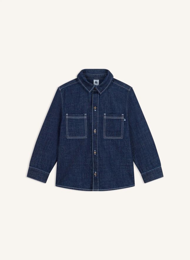 Camisa vaquera Slim Fit de algodón ecológico | Azul oscuro