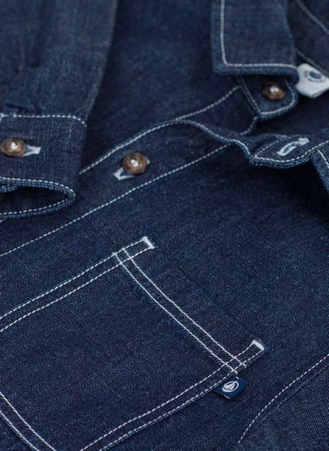 Camisa vaquera Slim Fit de algodón ecológico | Azul oscuro