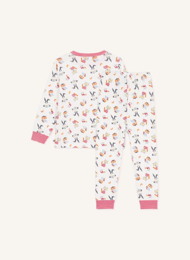 Pyjama Animaux Coton Bio | Blanc