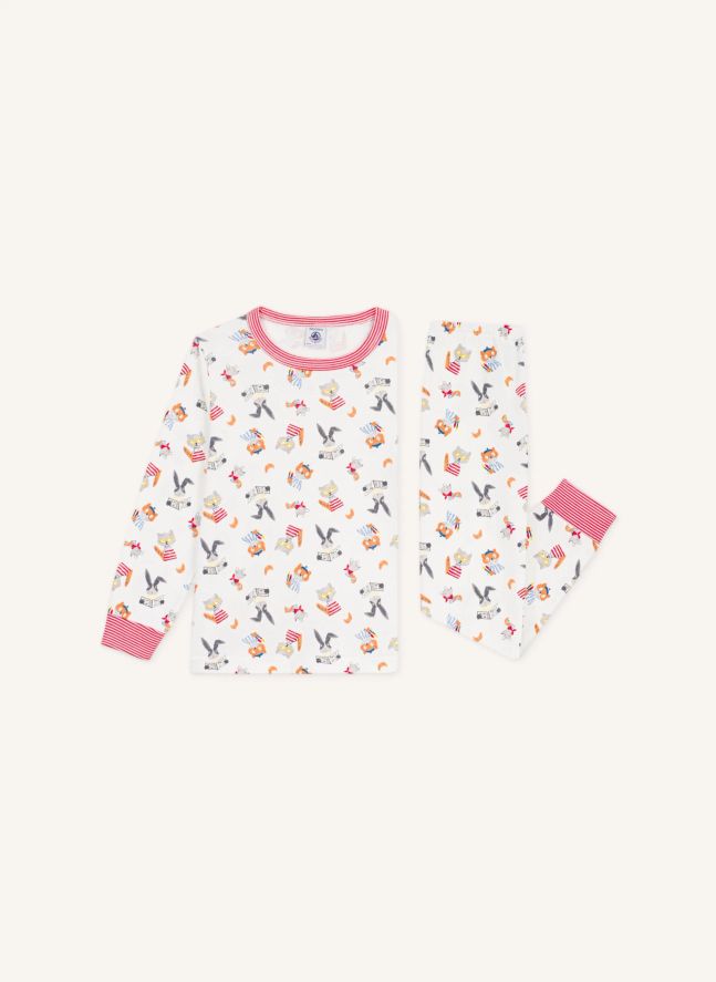 Pyjama Animaux Coton Bio | Blanc