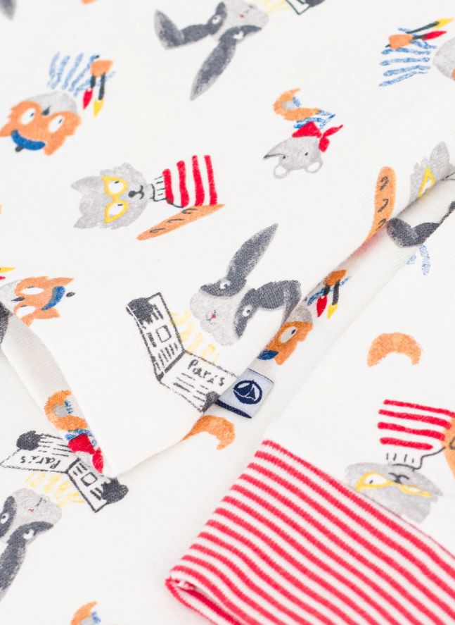 Pyjama Animaux Coton Bio | Blanc