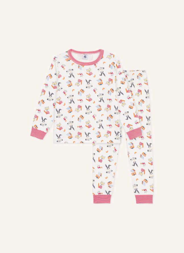 Pyjama Animaux Coton Bio | Blanc