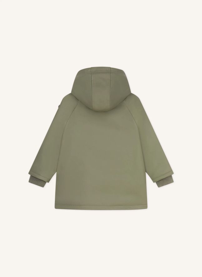 Impermeable con forro tipo sherpa | Olive