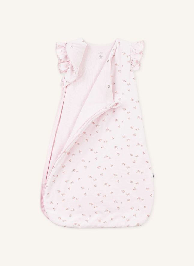 Gigoteuse Fleurie Velours Coton Bio | Rose pâle