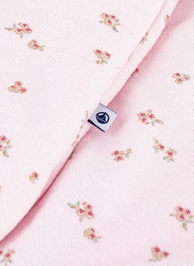 Gigoteuse Fleurie Velours Coton Bio | Rose pâle