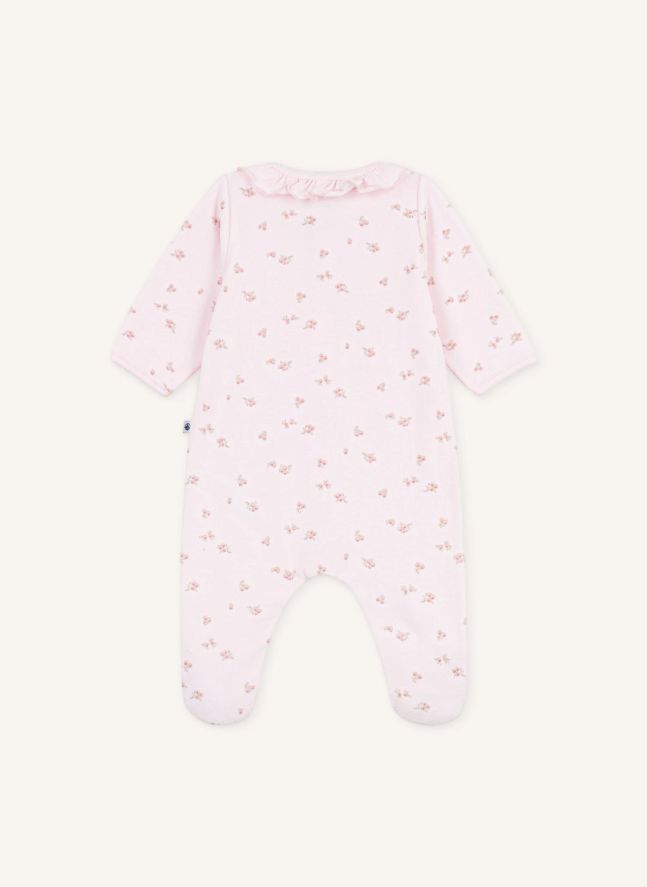 Pyjama Dors Bien Fleuri Velours Coton Bio | Rose pâle