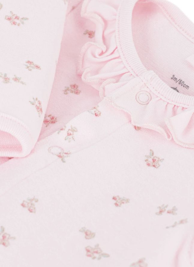 Pyjama Dors Bien Fleuri Velours Coton Bio | Rose pâle