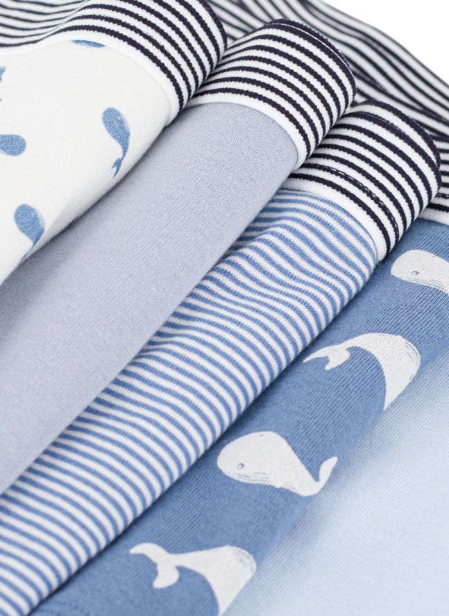 Lot de 5 Boxers Baleines Coton Bio | Bleu