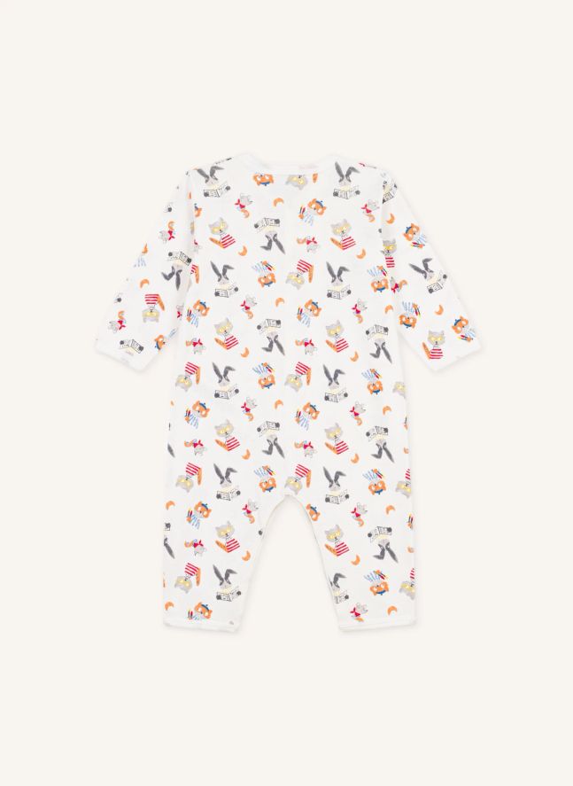 Pyjama Dors Bien Animaux Coton Bio | Blanc