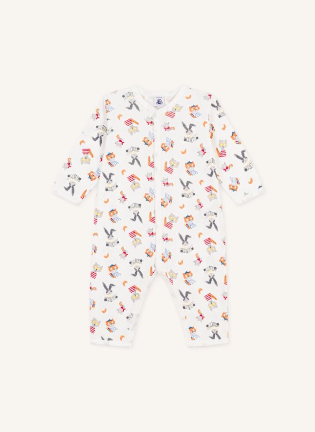 Pyjama Dors Bien Animaux Coton Bio | Blanc