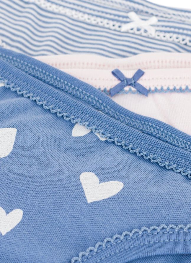 Lot de 3 Culottes Cœurs | Bleu