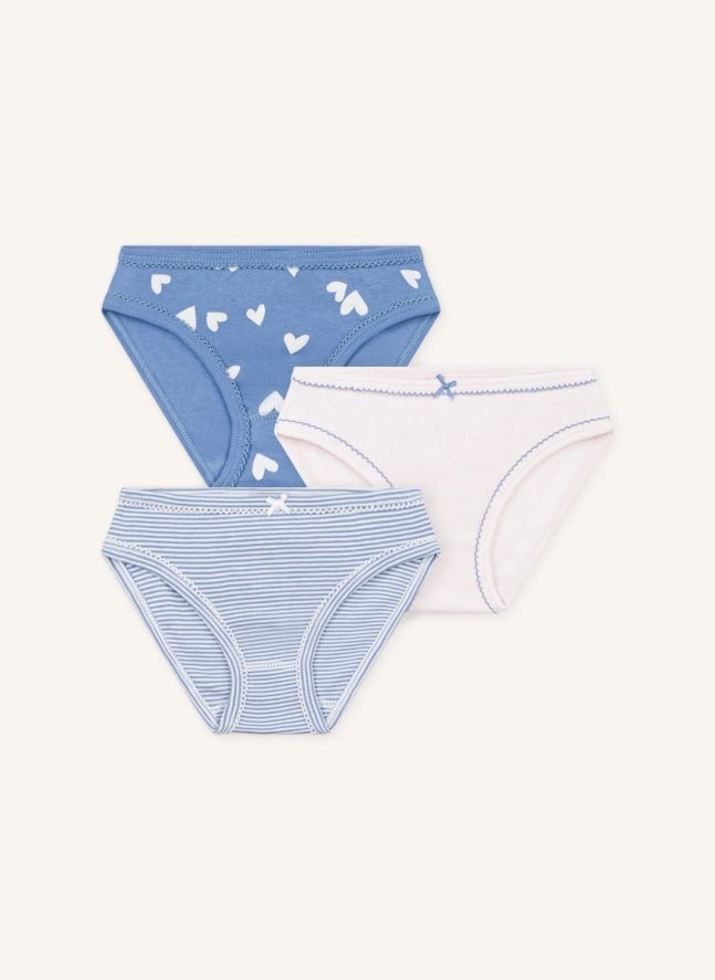 Lot de 3 Culottes Cœurs | Bleu