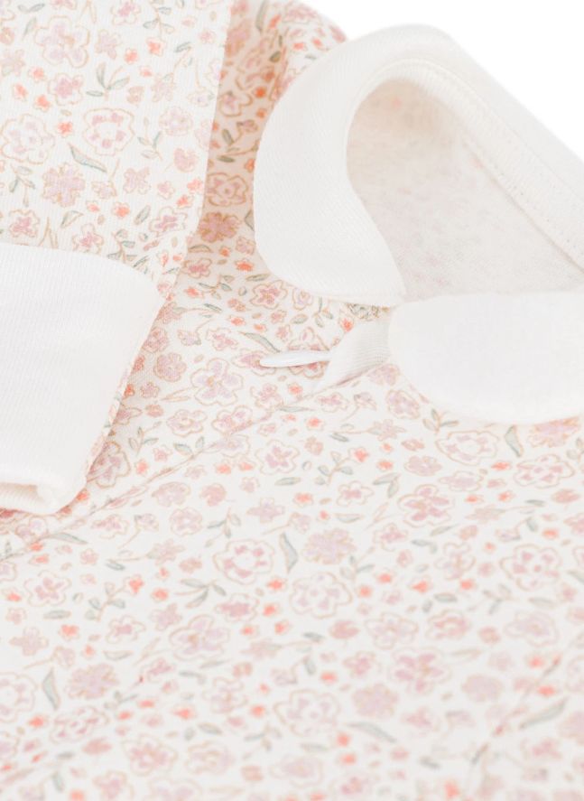 Pyjama Dors Bien Fleuri Coton Bio | Blanc