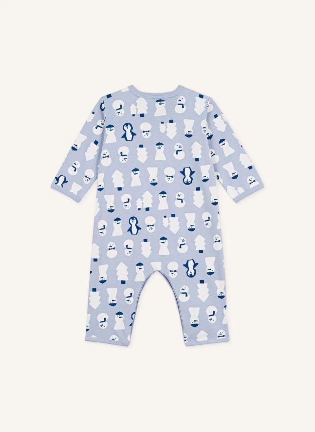 Pyjama Dors Bien Bonhommes de Neige Coton Bio | Bleu