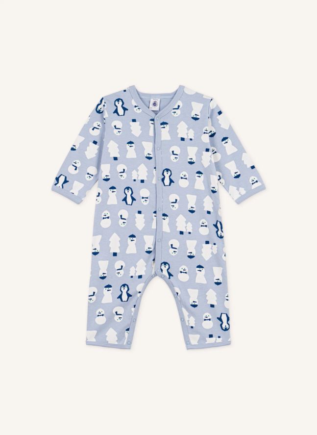 Pyjama Dors Bien Bonhommes de Neige Coton Bio | Bleu