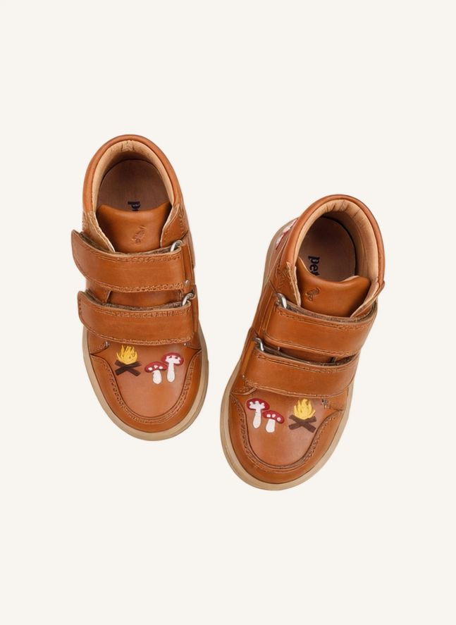 Embroidered Sneakers - Uniqua Collection | Cognac