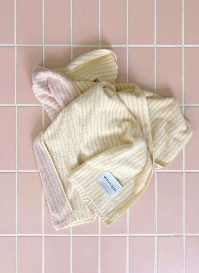 Serviette de plage rayée | Jaune