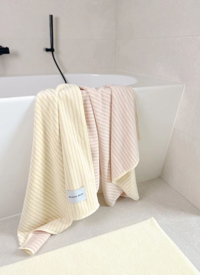 Serviette de plage rayée | Jaune