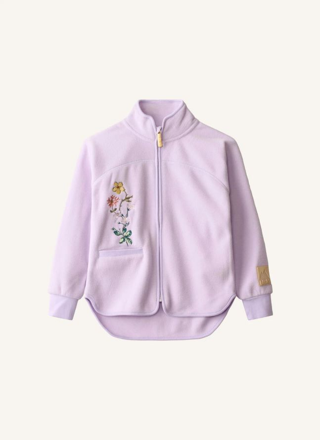 Sweat Zippé Ulani Fleurs Fibres Recyclées | 	Lilas